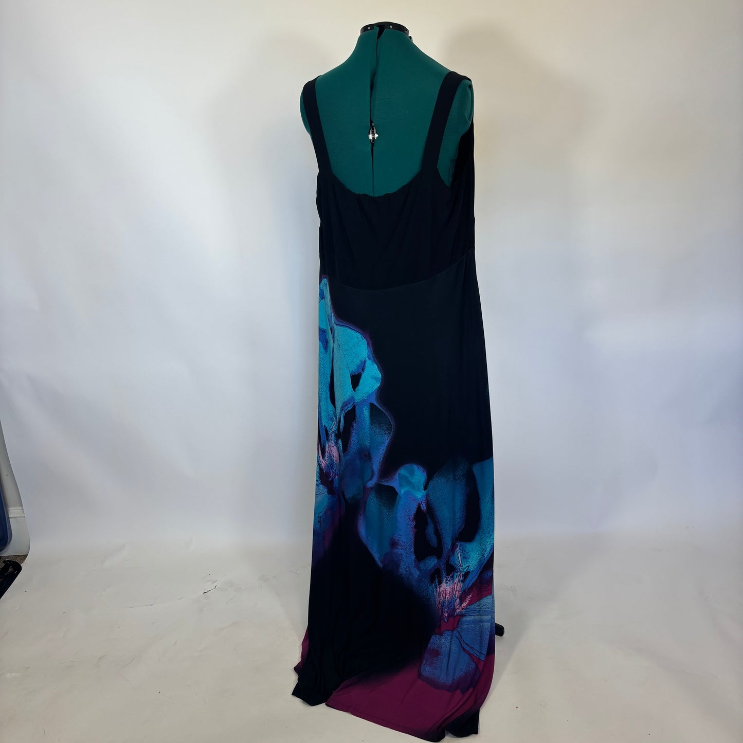 Black Graphic Floral Maxi Dress