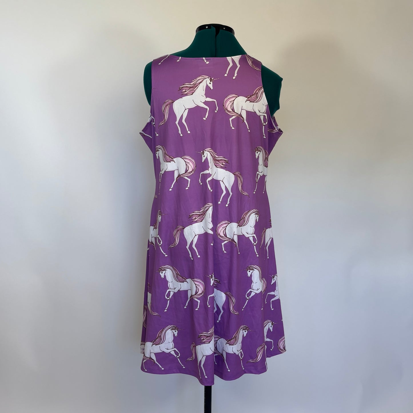 CowCow Purple Sleeveless Unicorn Print Skater Dress