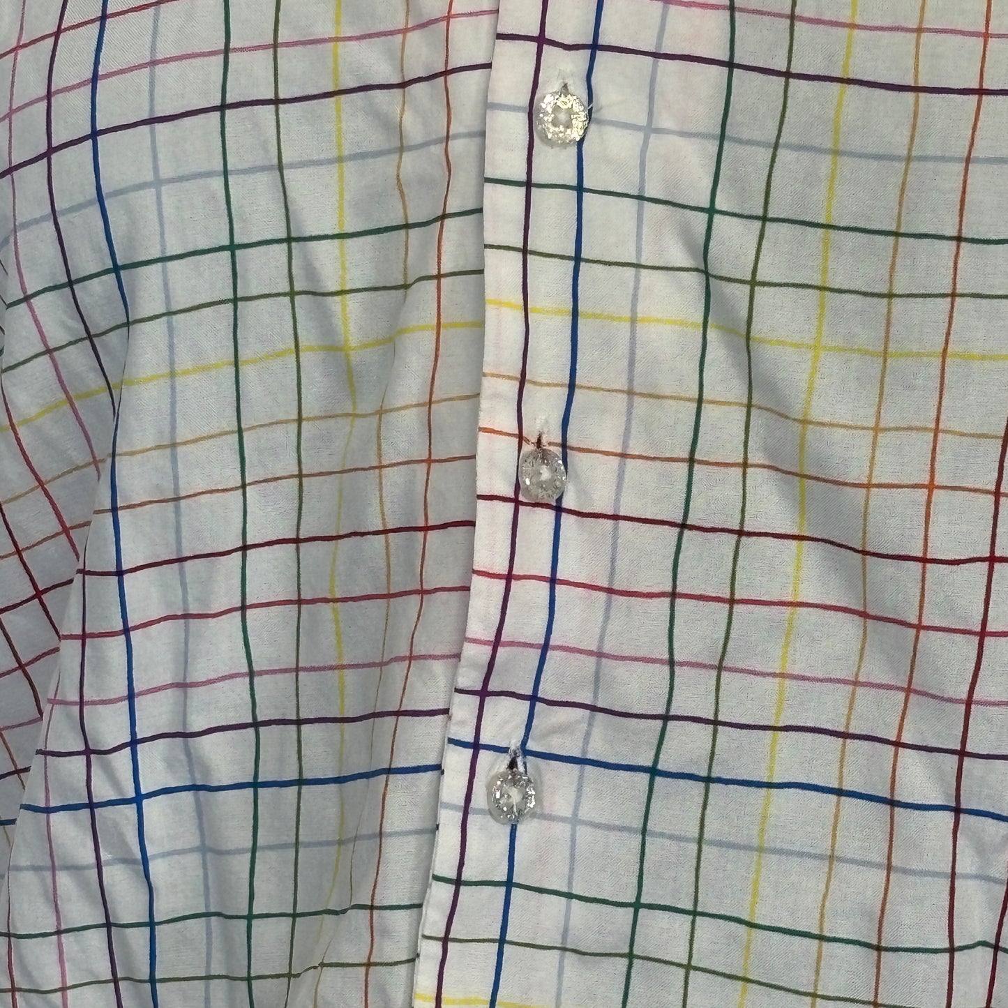 Target Take Pride White and Rainbow Grid Print Button Down
