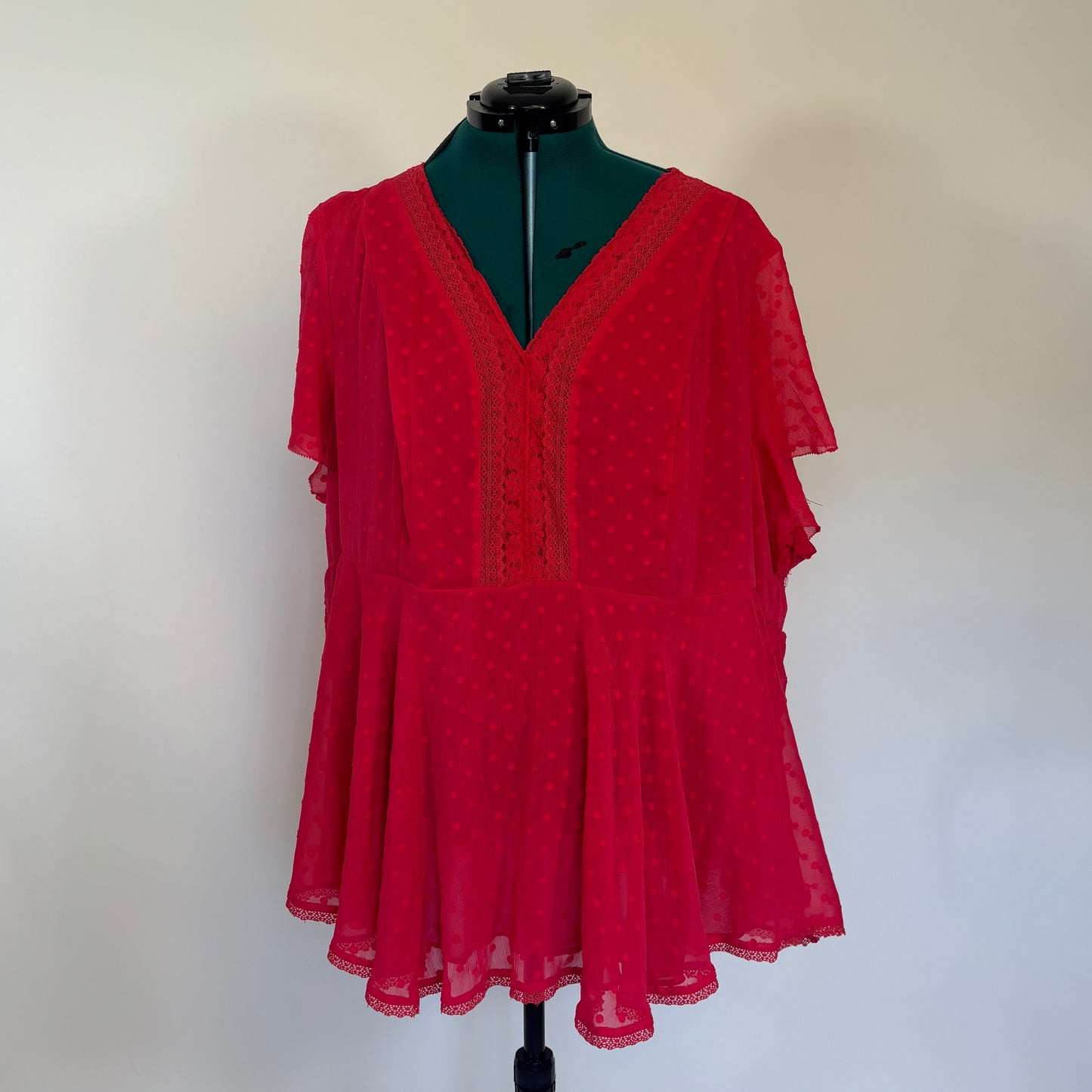 Torrid Hot Pink V Neck Blouse