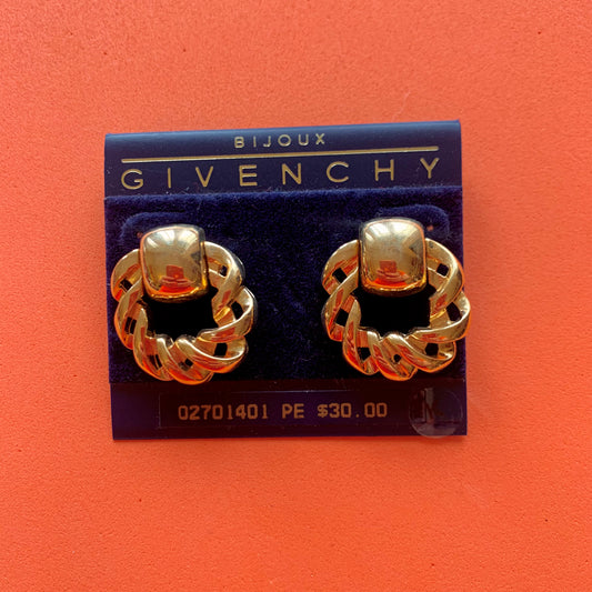 Vintage Deadstock Givenchy Gold Braided Hoop Earrings