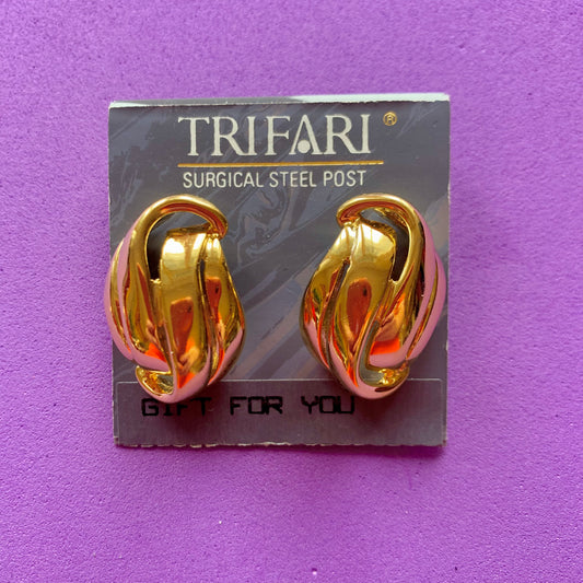 Vintage Deadstock Trifari Gold Knot Earrings