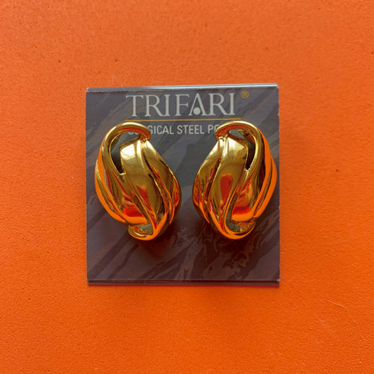 Vintage Deadstock Trifari Gold Knot Earrings