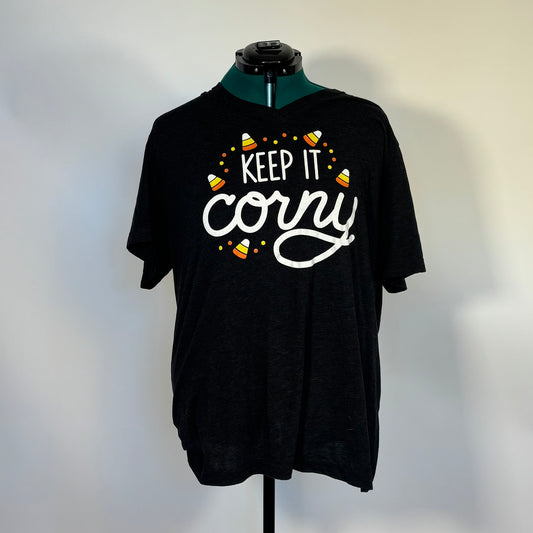 “Keep It Cozy,” Charcoal Grey Graphic V Neck
