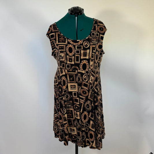 Penny Dreadful Gold Frame Print A Line Dress