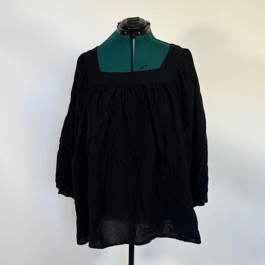 Black Square Neck Top
