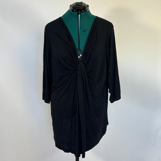 Black Knot Front V Neck Top