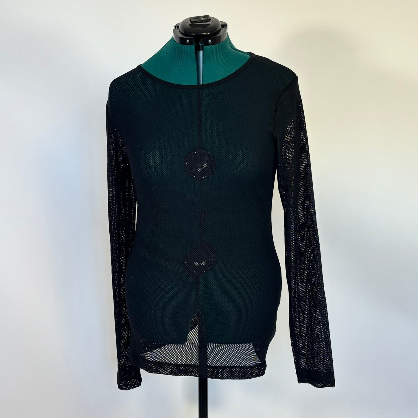Hot Topic Black Mesh Long Sleeve Top