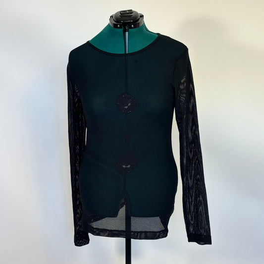 Hot Topic Black Mesh Long Sleeve Top