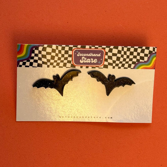 Little Glitter Bat Studs