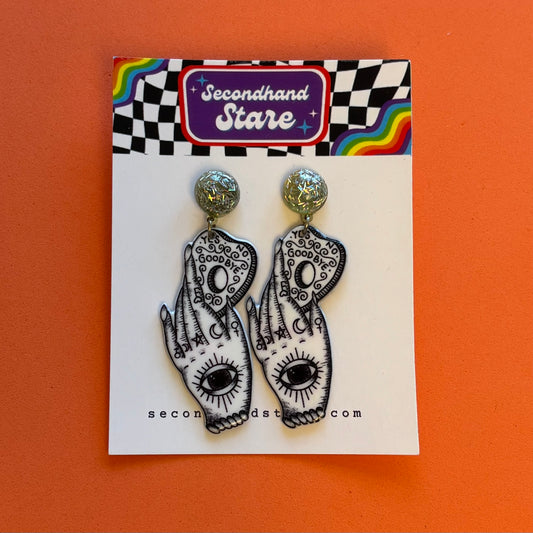 Hand Holding Planchette Earrings
