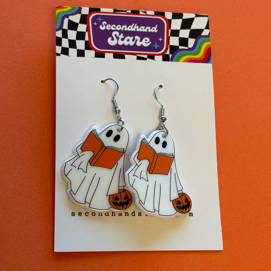 Bookish Ghost Drop Earrings