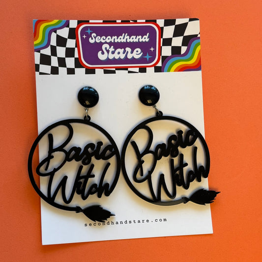 Basic Witch Black Acrylic Earrings