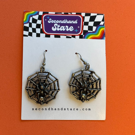 Silver Spiderweb Earrings