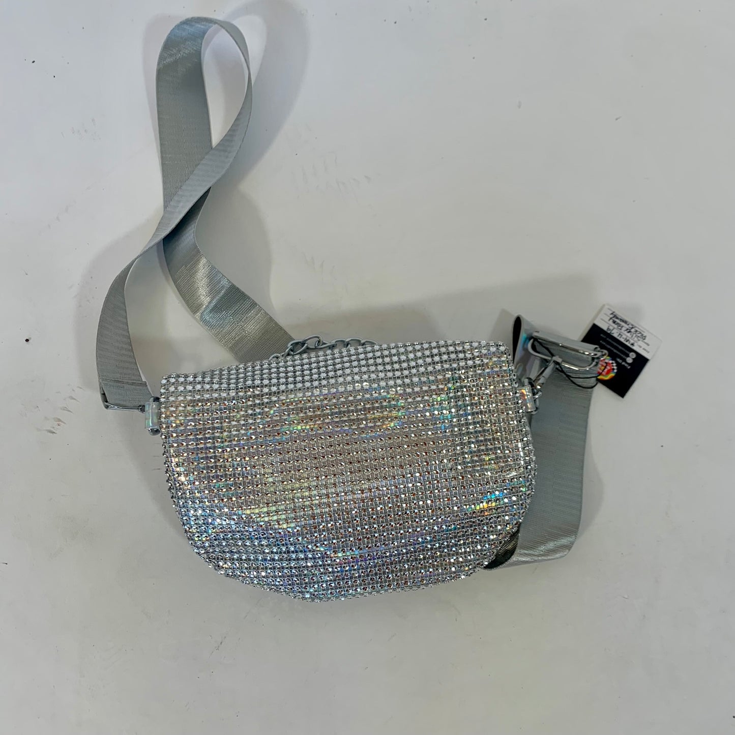 Silver and Holo Rhinestone Fanny Pack