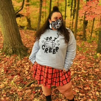 Grey "So I Creep" Ghost Graphic Sweatshirt