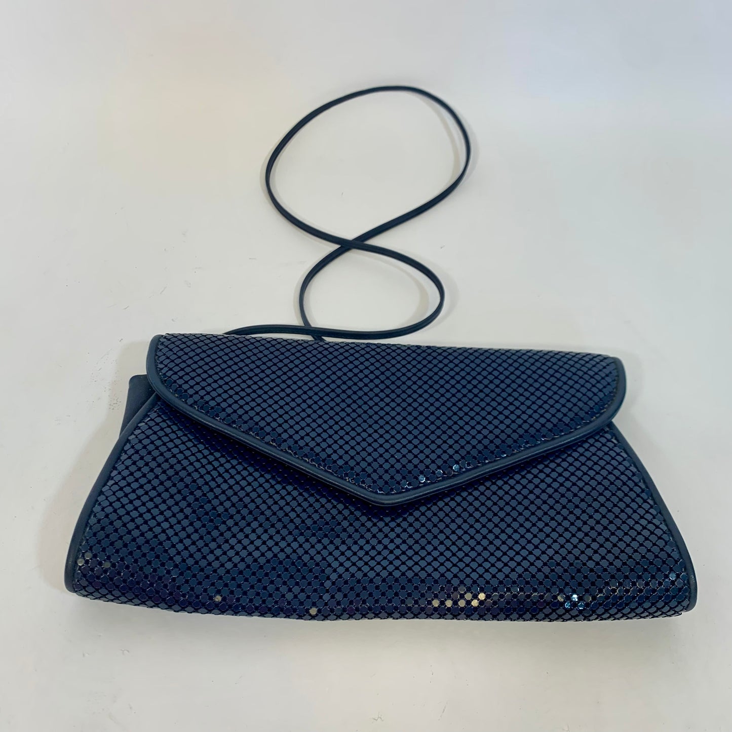 Vintage Whiting & Davis Navy Blue Metal Mesh Purse
