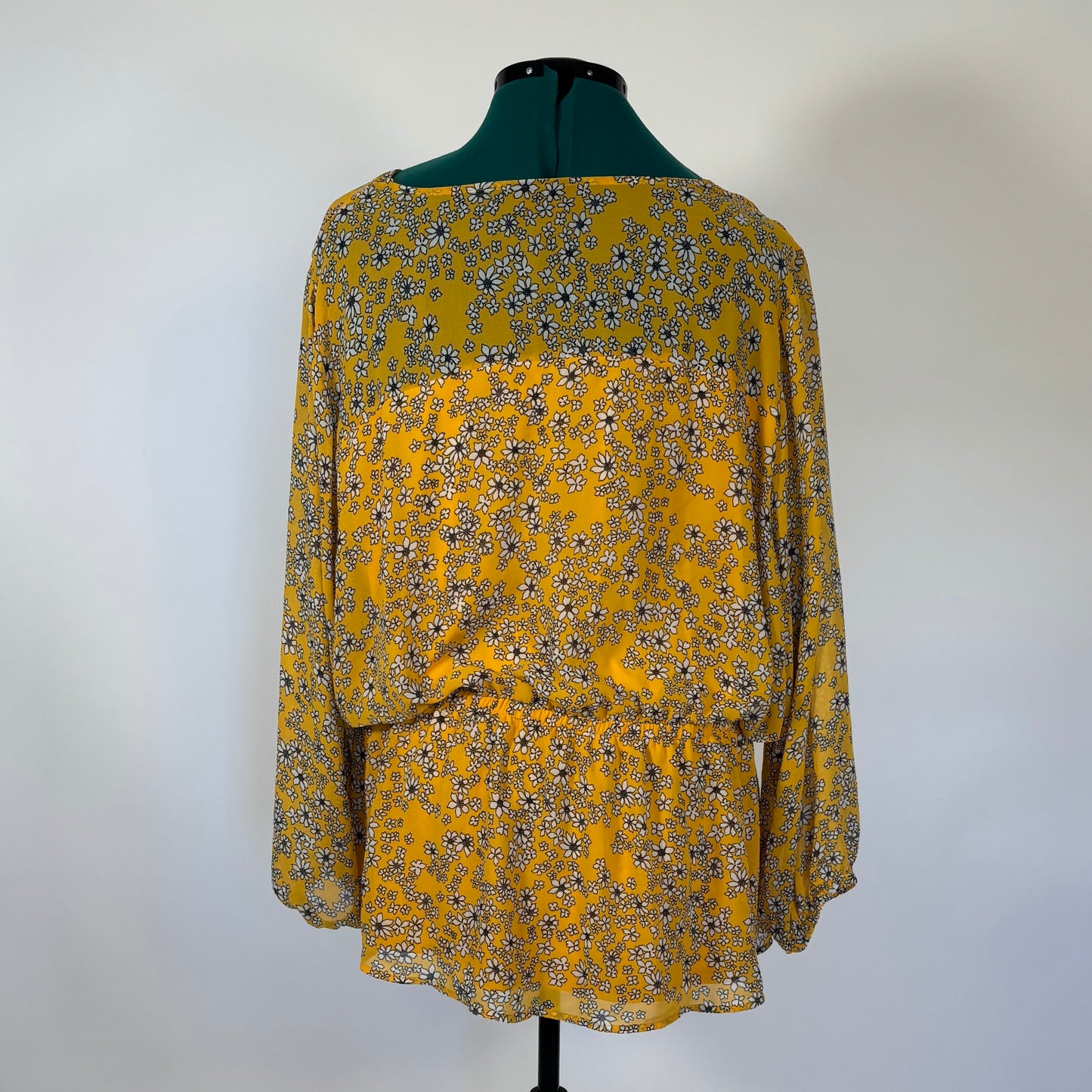 Lane Bryant Yellow and White Floral Peasant Top