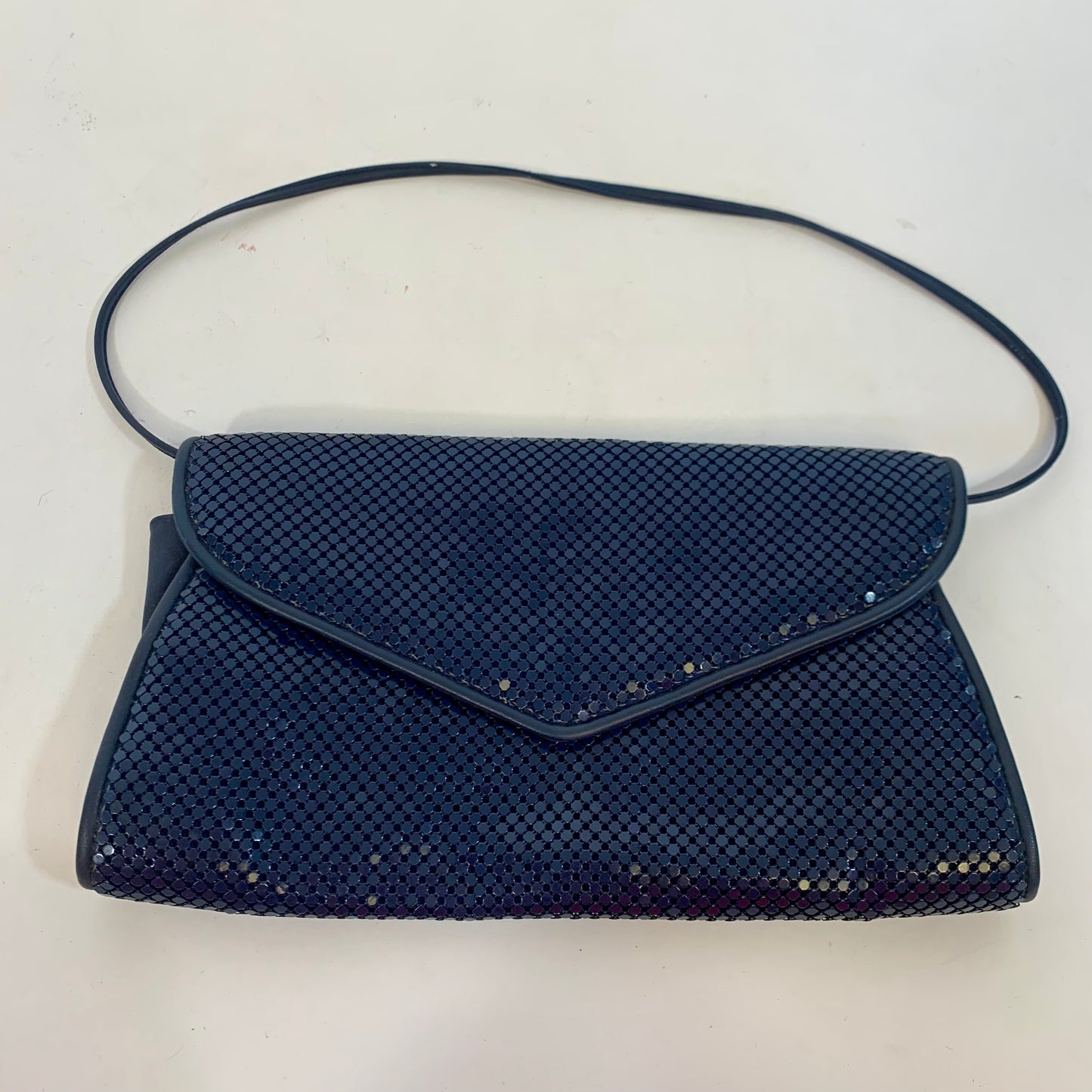 Vintage Whiting & Davis Navy Blue Metal Mesh Purse