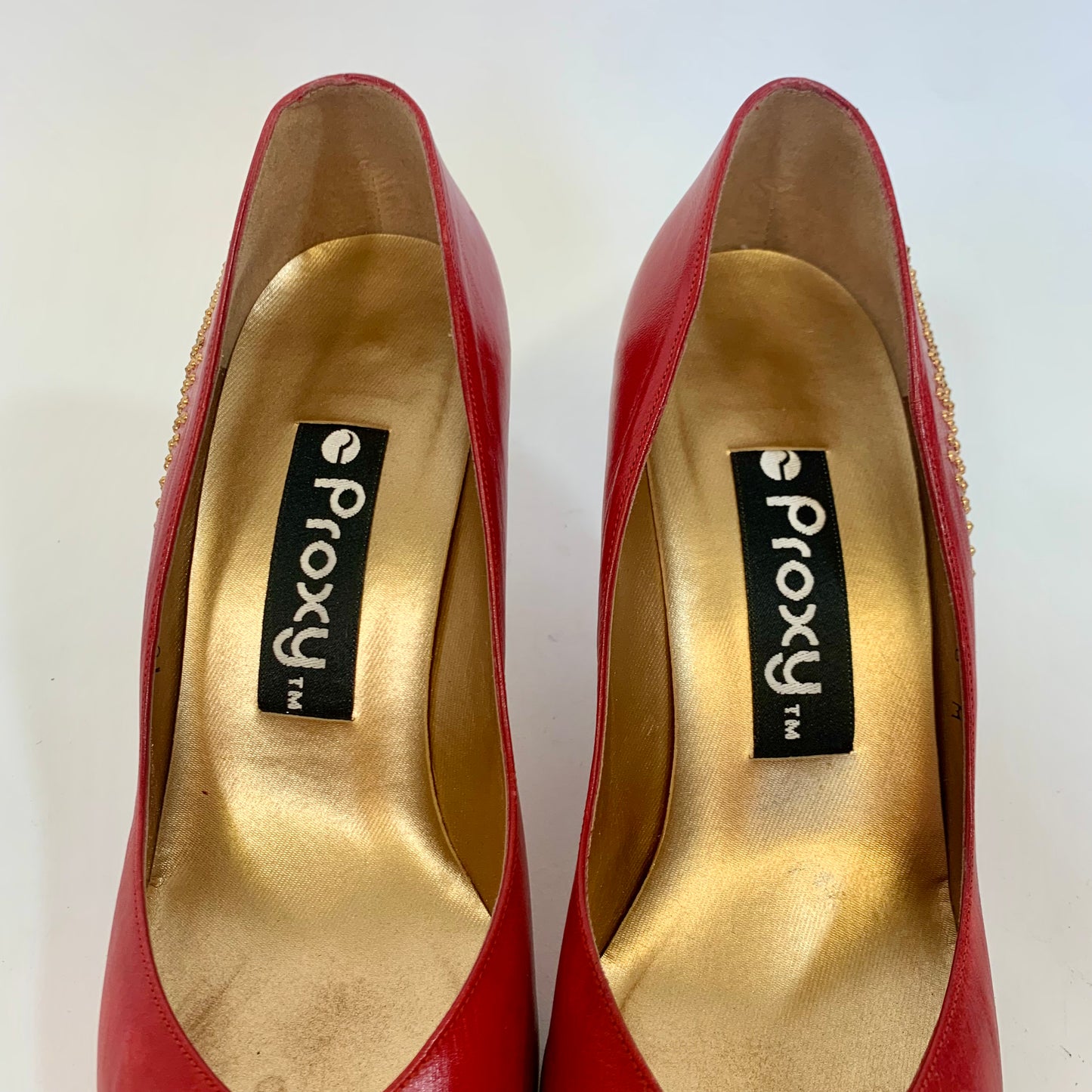 Sz 8 Vintage Proxy Red Leather Heels