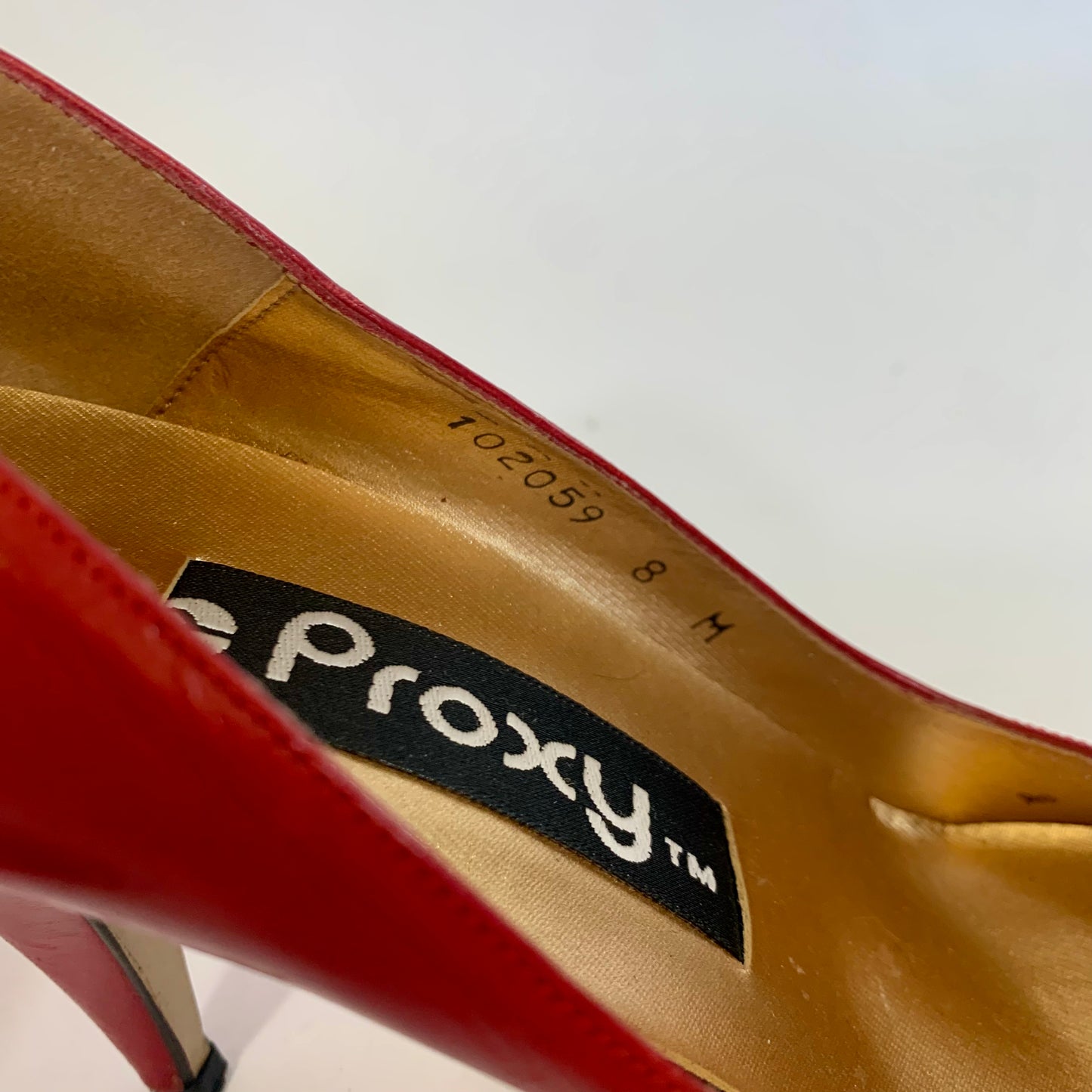 Sz 8 Vintage Proxy Red Leather Heels