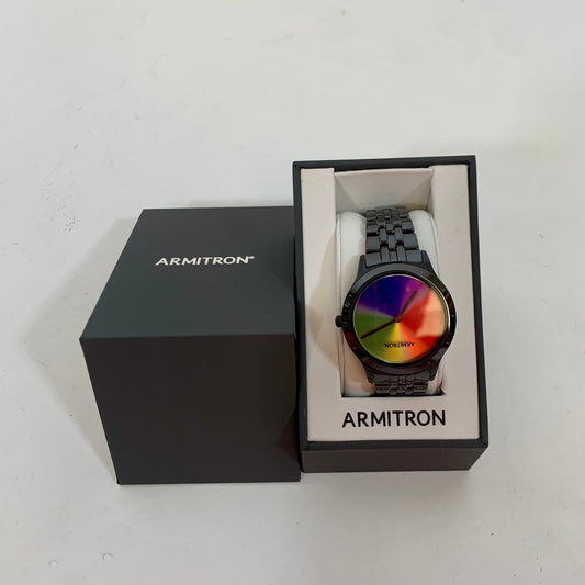 New in Box Armitron Prismatica 36mm Black Ceramic/Rainbow Watch