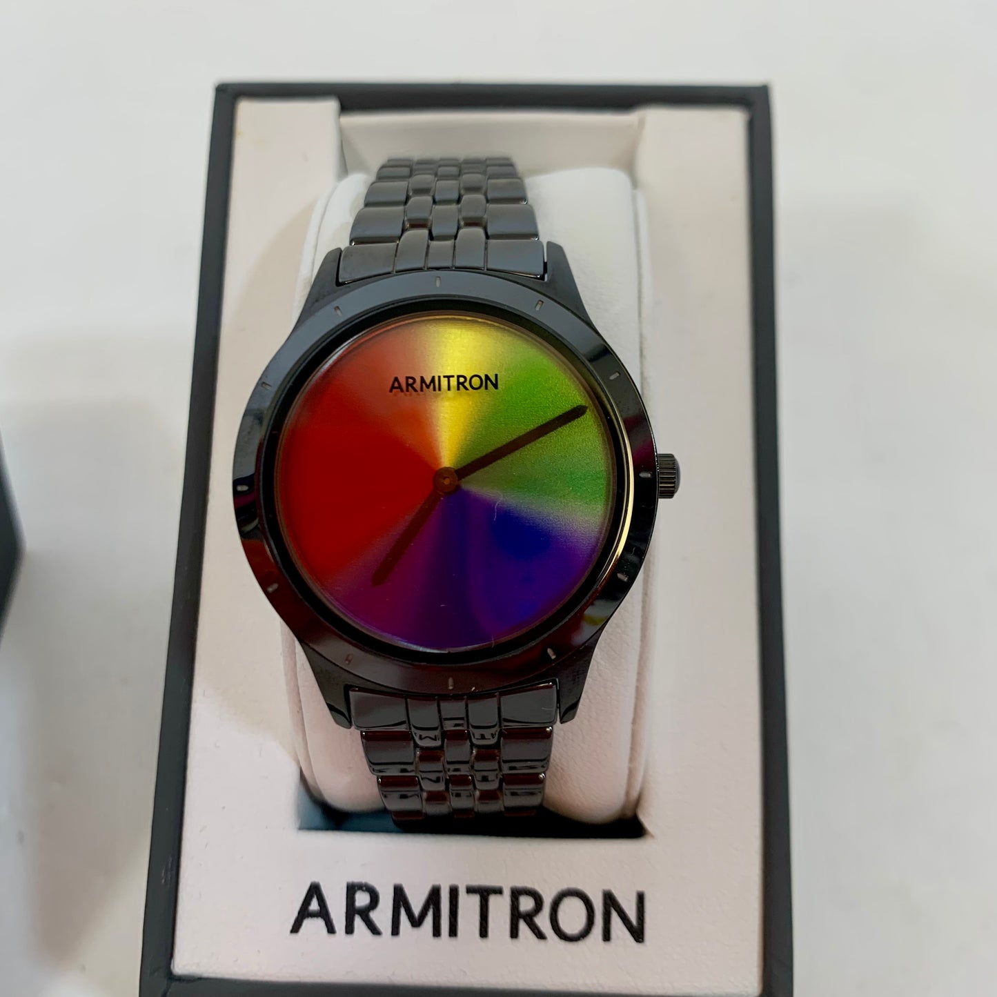New in Box Armitron Prismatica 36mm Black Ceramic/Rainbow Watch