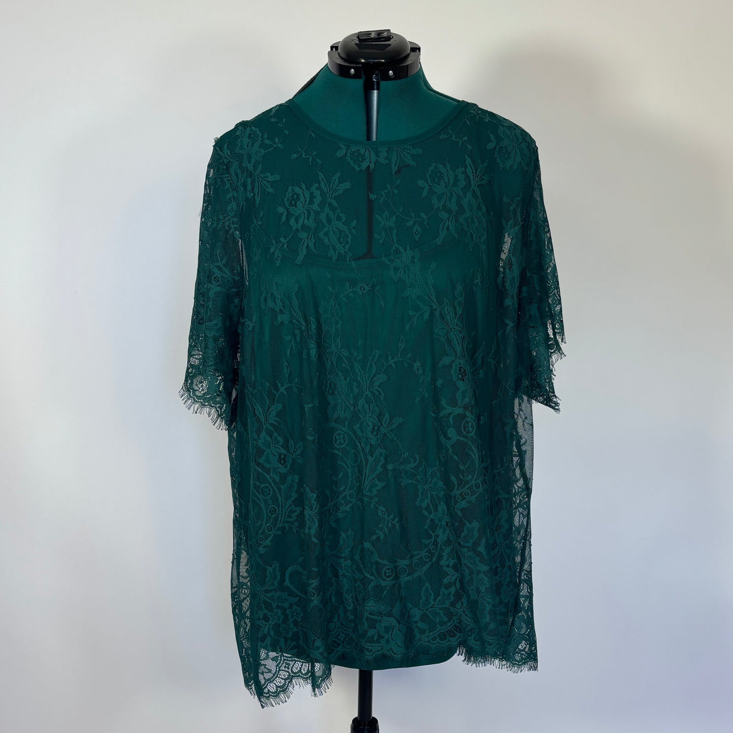 Torrid Green Lace Overlay Shirt with Matching Cami