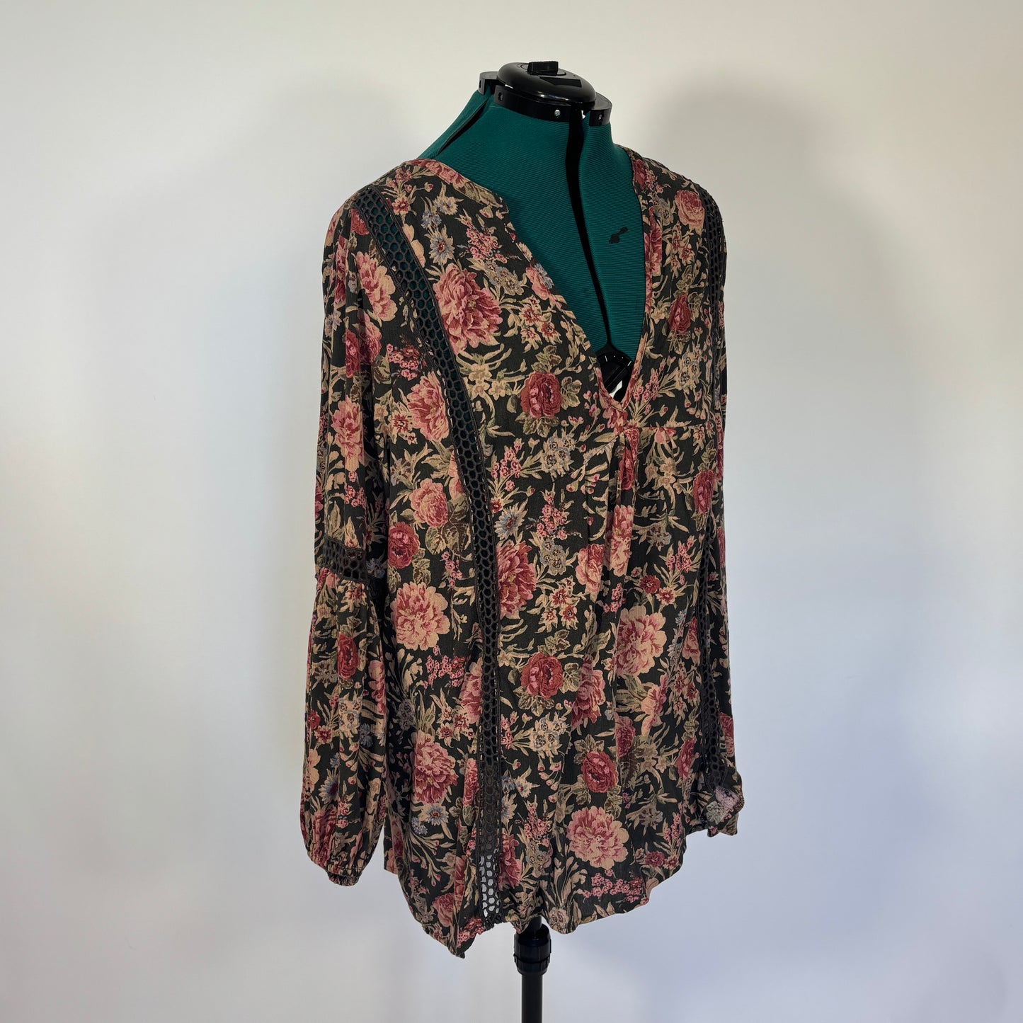 Torrid Festi Dark Floral Peasant Top