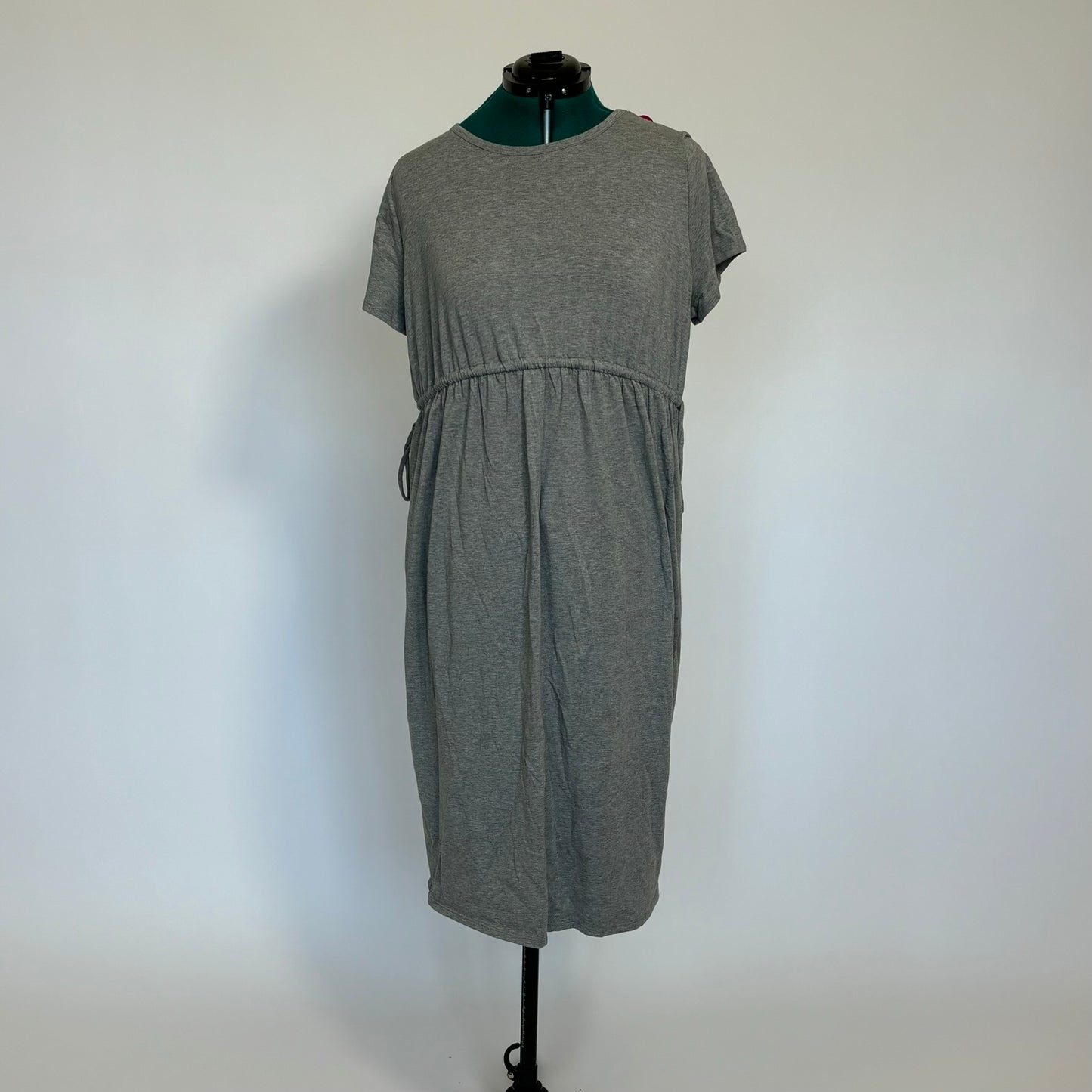 Grey Drawstring Waist T Shirt Maternity Dress NWT