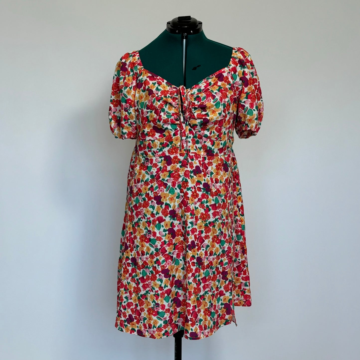 Multicolored Floral Print Milkmaid Dress