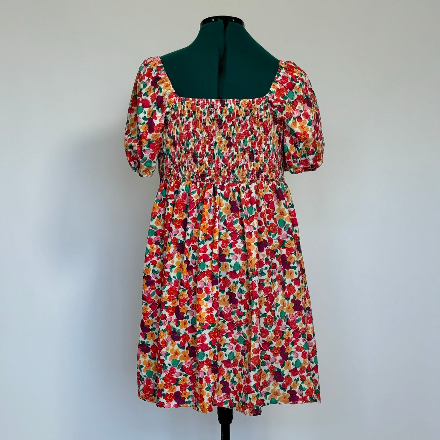 Multicolored Floral Print Milkmaid Dress