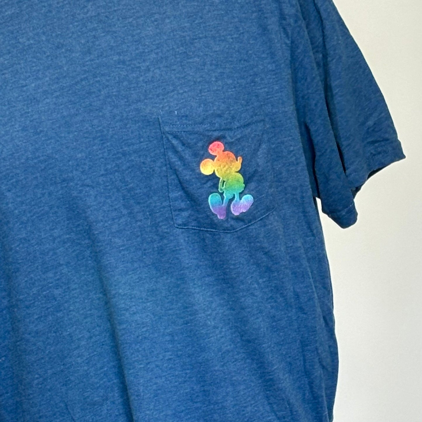 Navy Rainbow Mickey Mouse Pocket Tee