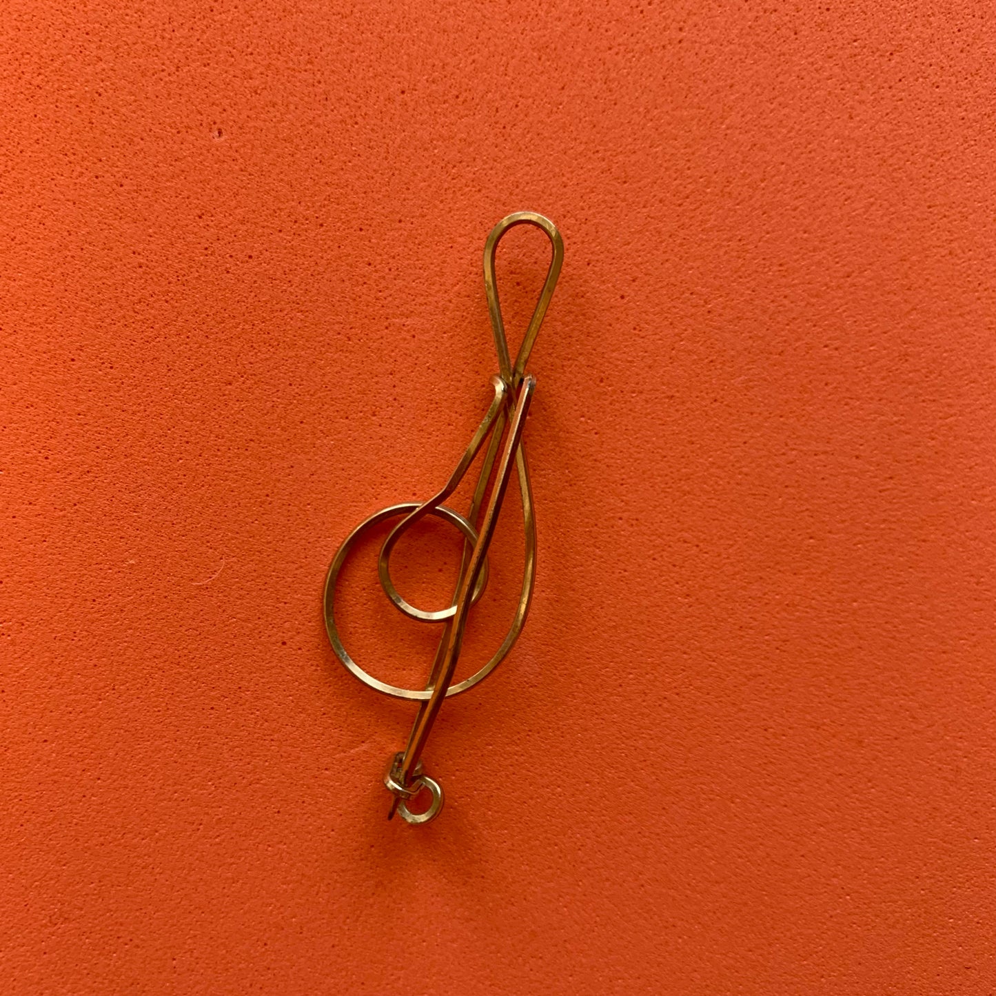 Vintage Gold-Toned Music Note Brooch