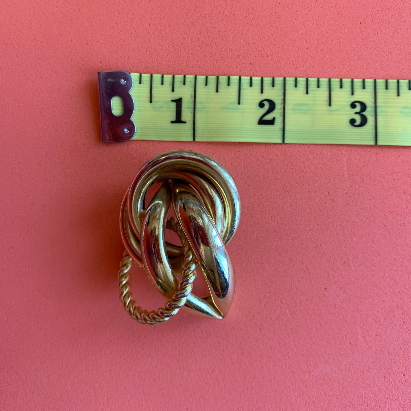Vintage Gold-Toned Woven Warp Brooch