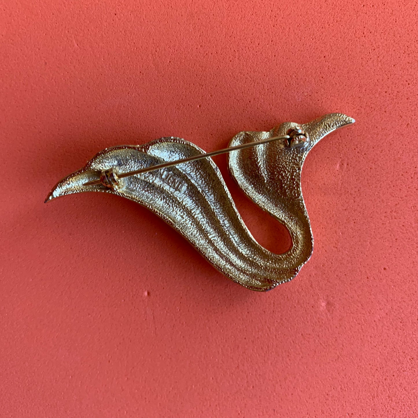 Vintage Gold-Toned Swoop Brooch