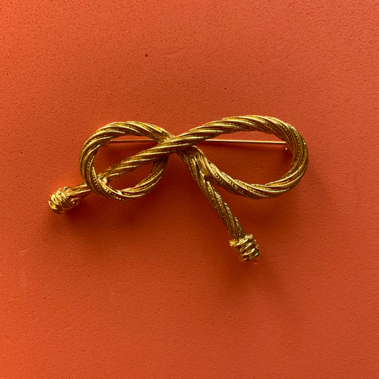 Vintage Gold-Toned Bow Brooch