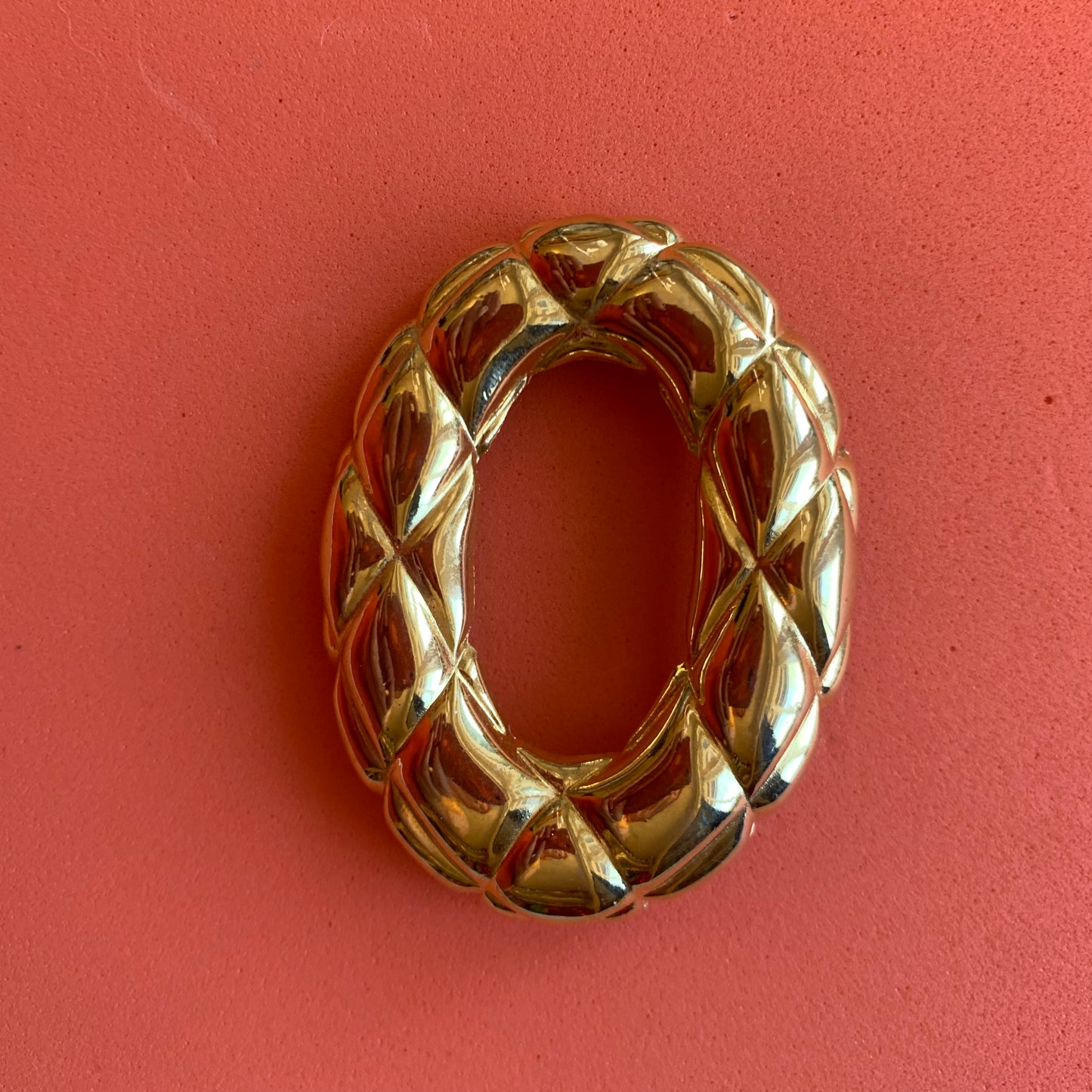 Vintage Gold-Toned Braided Oval Brooch