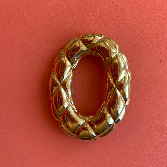 Vintage Gold-Toned Braided Oval Brooch