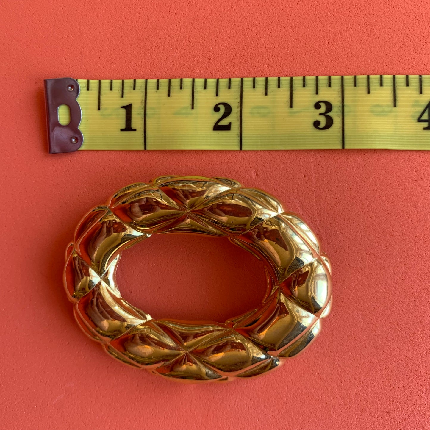 Vintage Gold-Toned Braided Oval Brooch