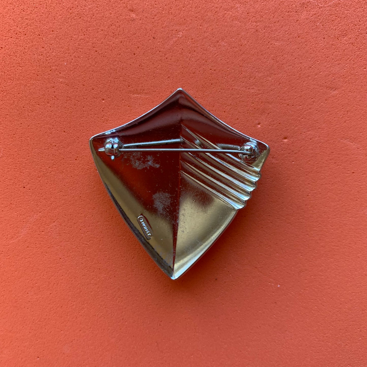 Vintage Gold-Toned Shield Brooch