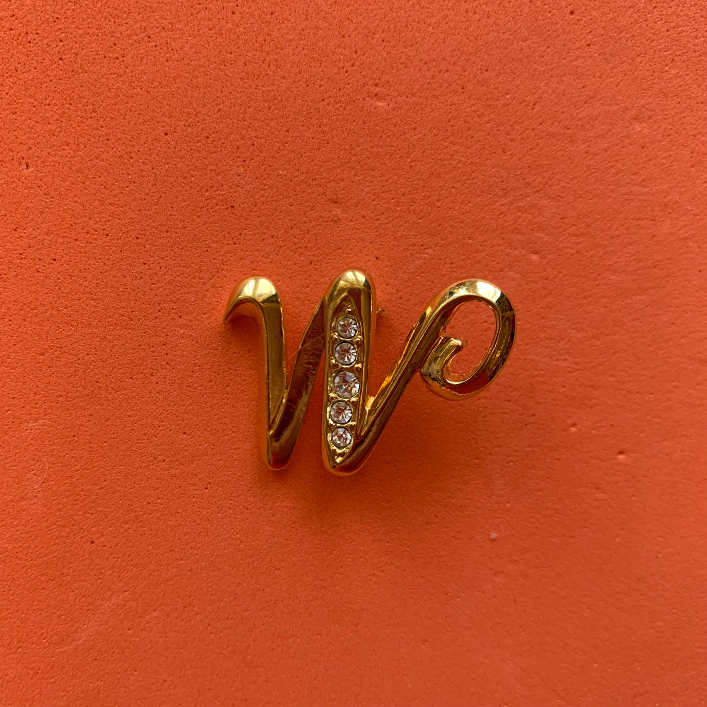 Vintage M or W Alphabet Letter Brooch
