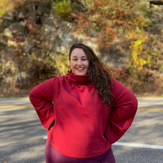 Red Funnel Neck Sweatshirt