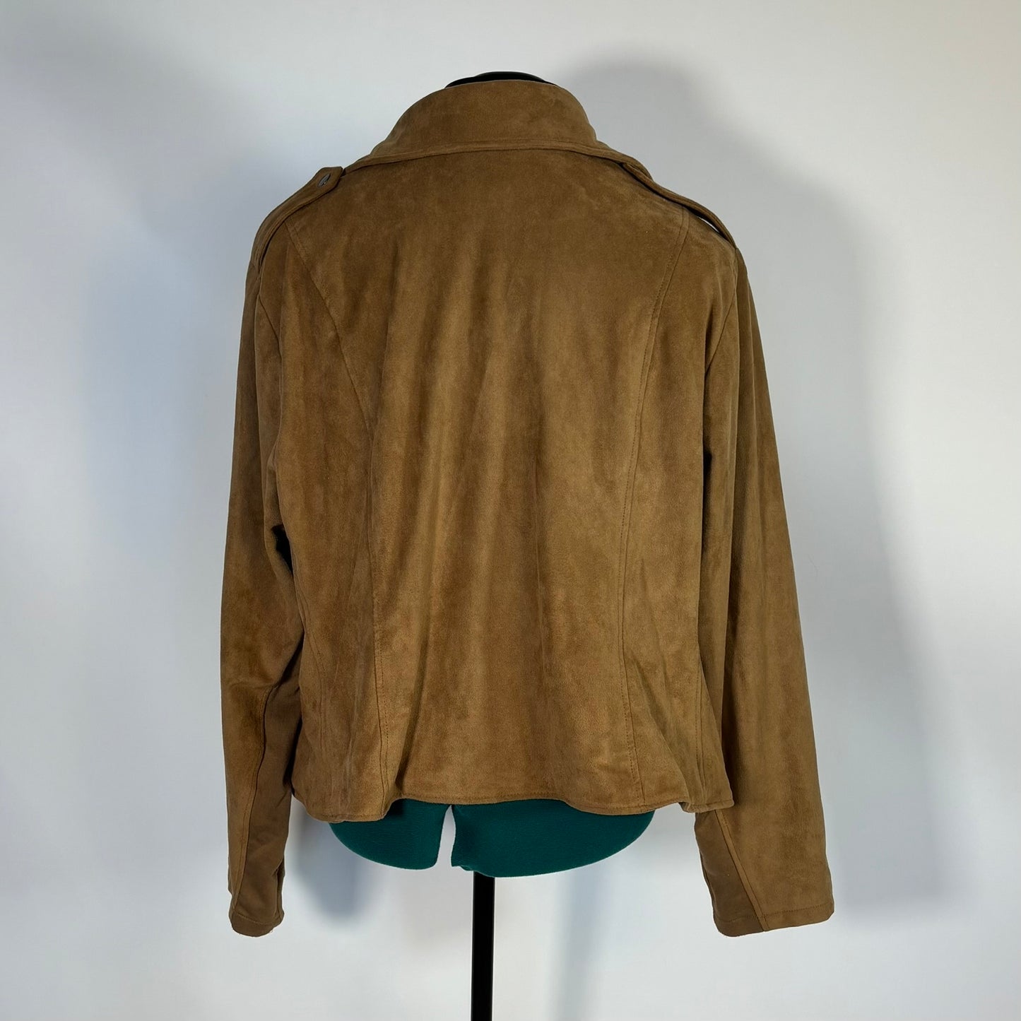 Camel Faux Suede Moto Jacket