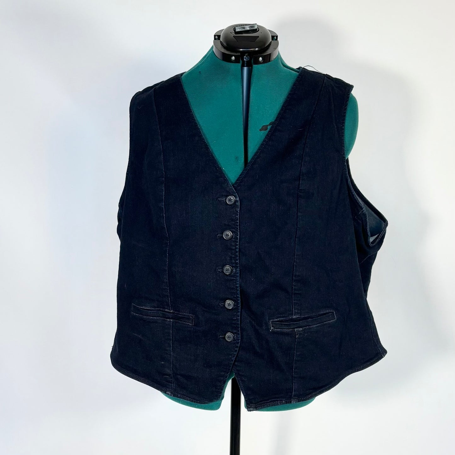 Torrid Dark Wash Denim Button Front Vest