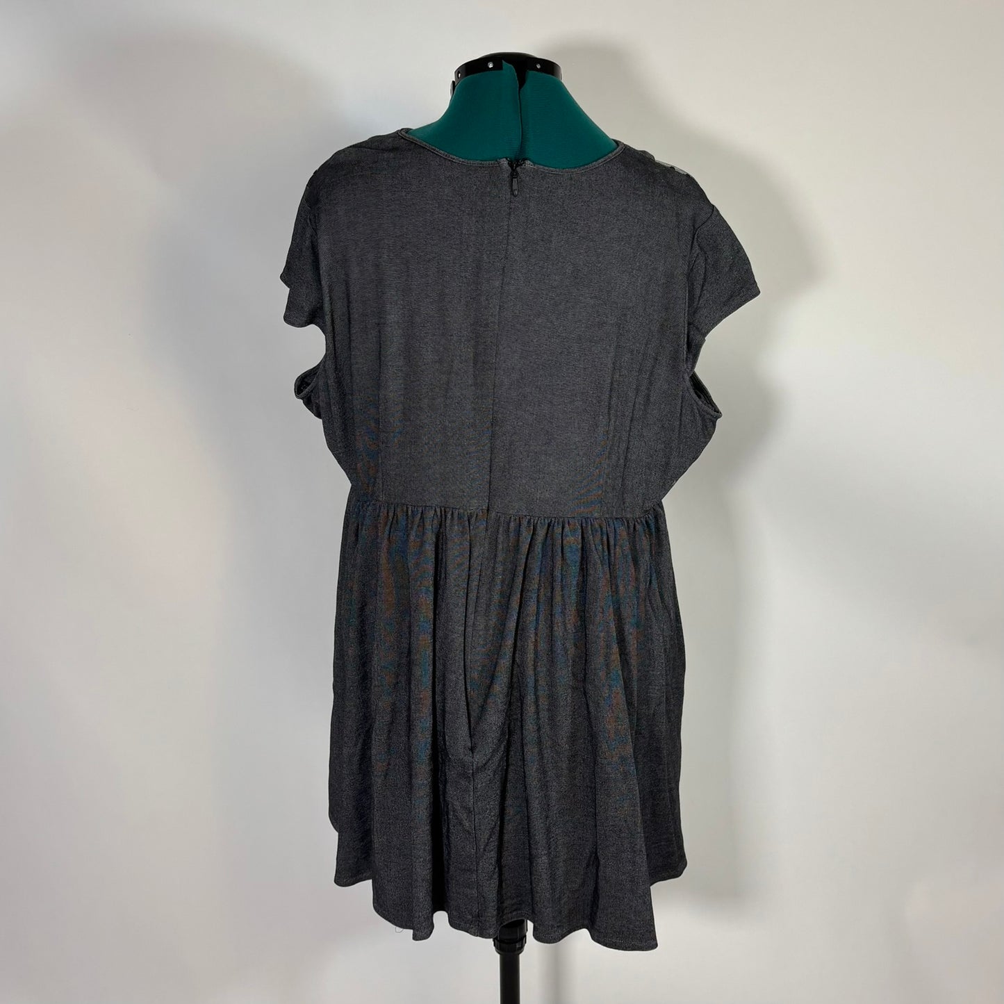 Modcloth Graphite Grey Peter Pan Collar Dress with Pockets