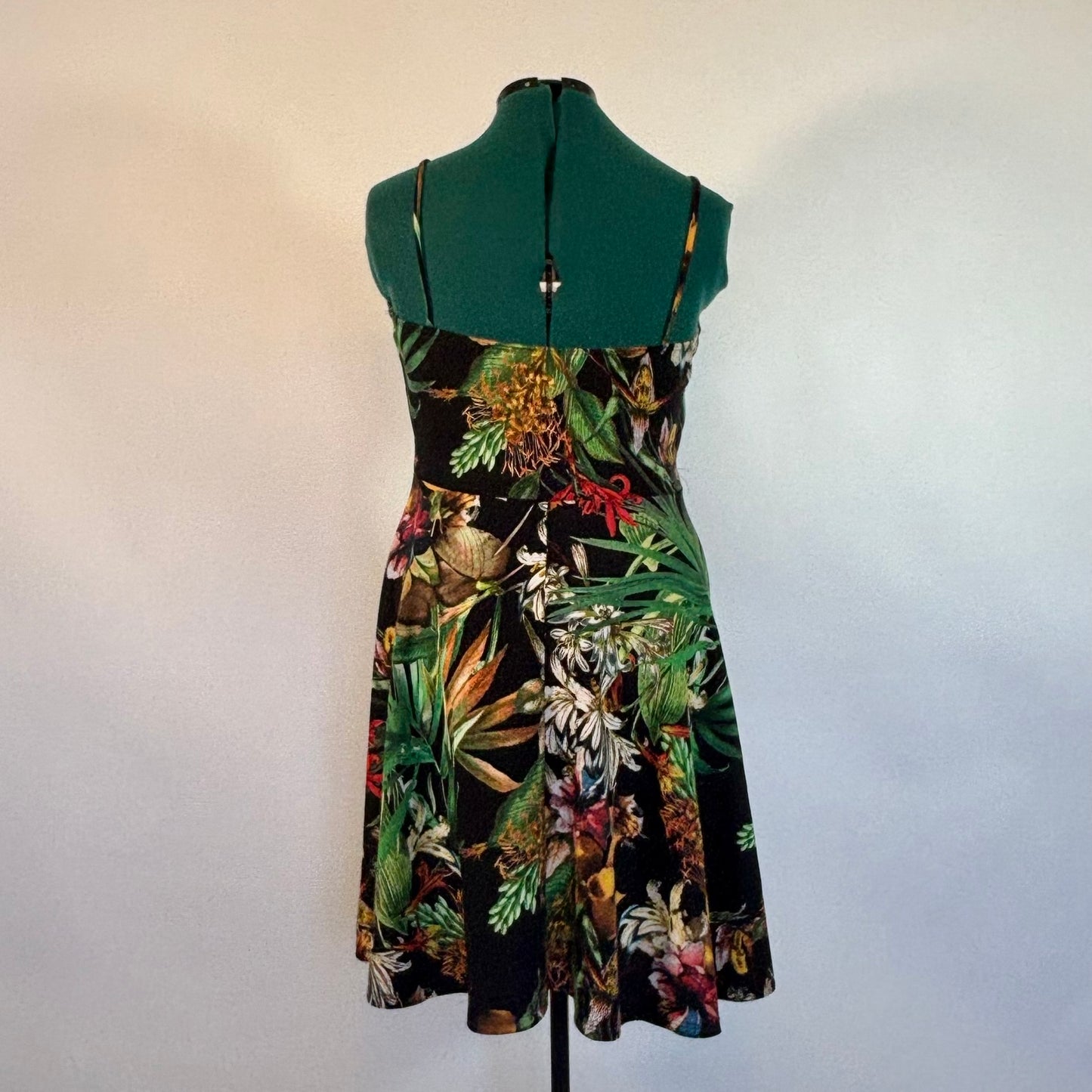 Tropical Print Fit and Flare Mini Dress