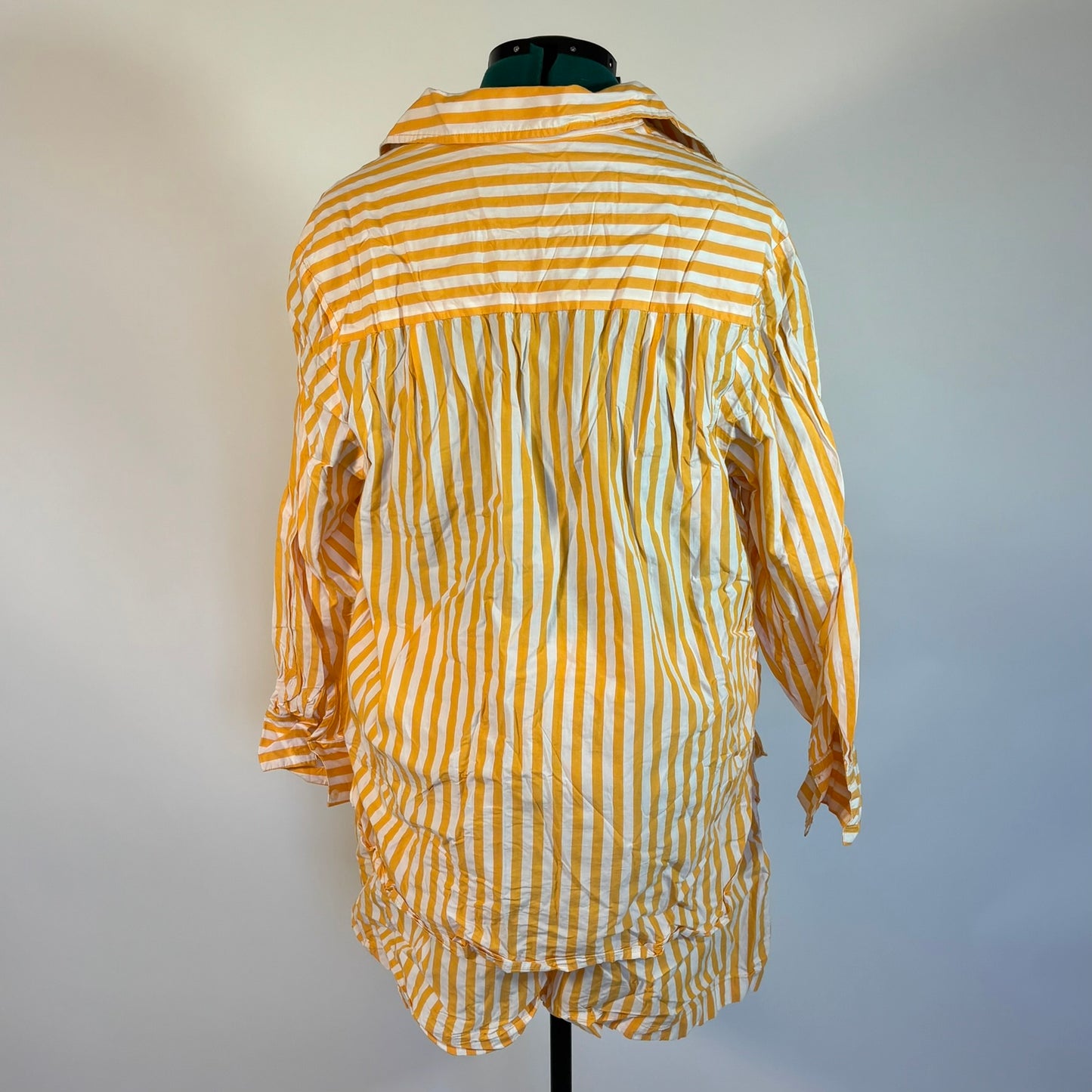 Yellow Striped Button Down and Shorts Coord