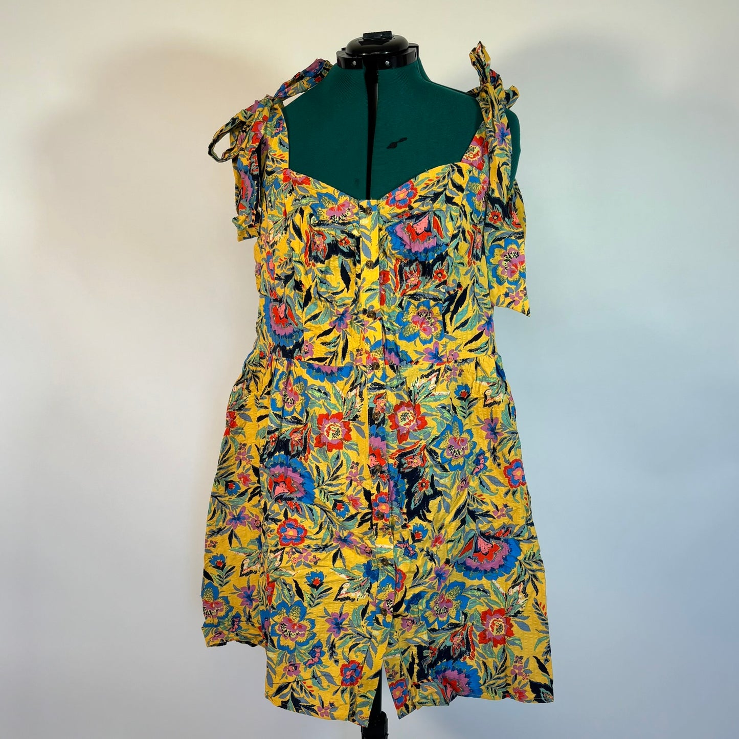 Yellow Floral Mini Dress