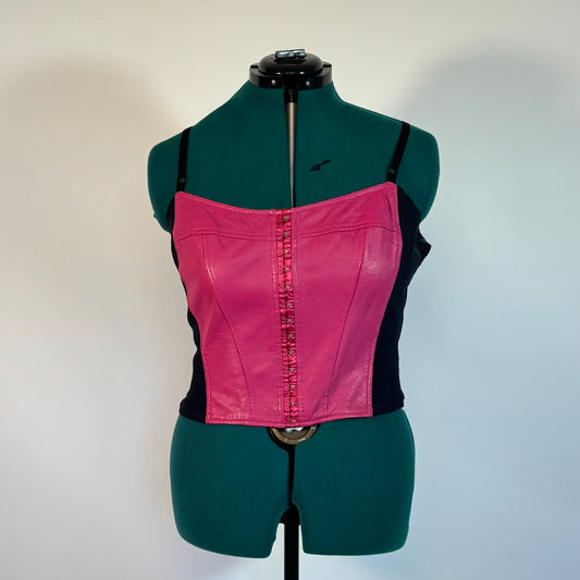 Vintage Pink Leather Bustier